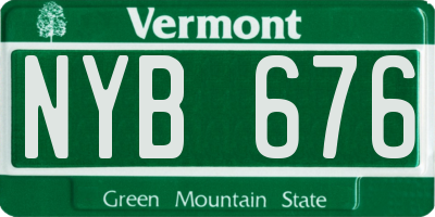 VT license plate NYB676