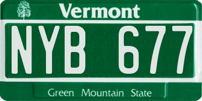 VT license plate NYB677