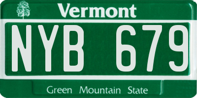 VT license plate NYB679