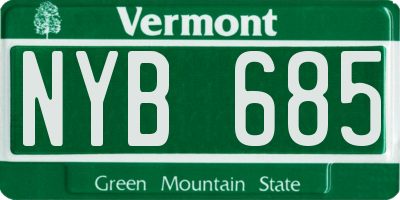 VT license plate NYB685
