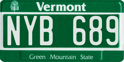 VT license plate NYB689