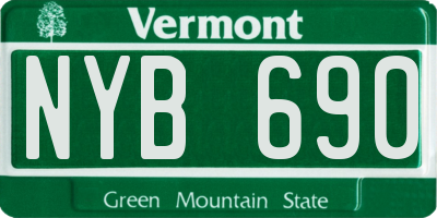 VT license plate NYB690