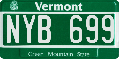 VT license plate NYB699