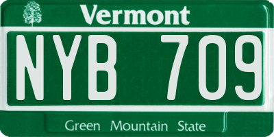 VT license plate NYB709