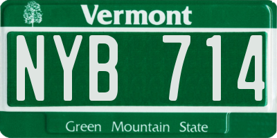 VT license plate NYB714