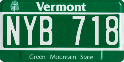 VT license plate NYB718