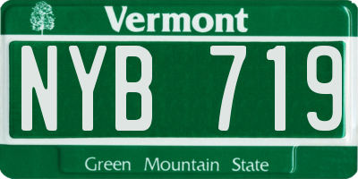 VT license plate NYB719