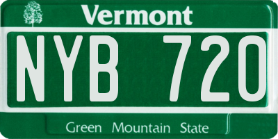 VT license plate NYB720