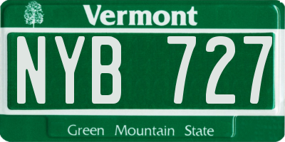 VT license plate NYB727
