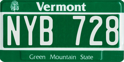VT license plate NYB728