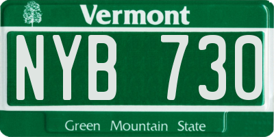 VT license plate NYB730