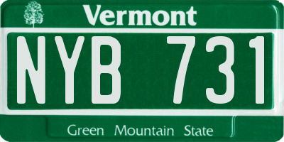 VT license plate NYB731