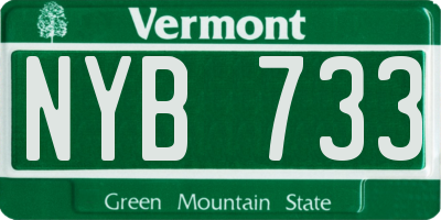 VT license plate NYB733