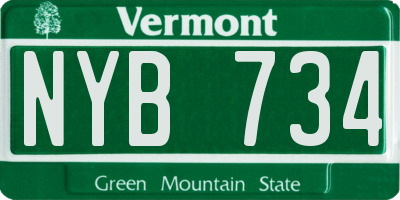 VT license plate NYB734