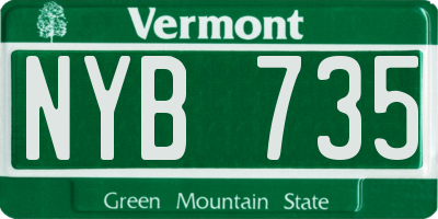 VT license plate NYB735