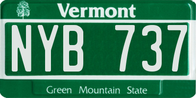 VT license plate NYB737
