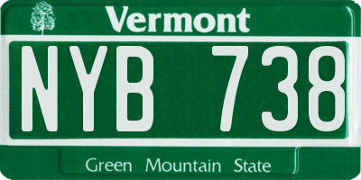 VT license plate NYB738