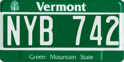 VT license plate NYB742