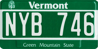 VT license plate NYB746