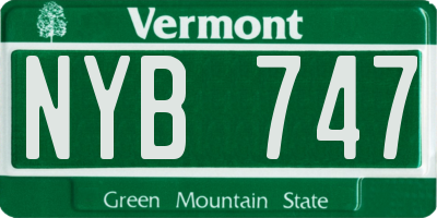 VT license plate NYB747