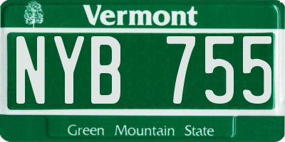 VT license plate NYB755