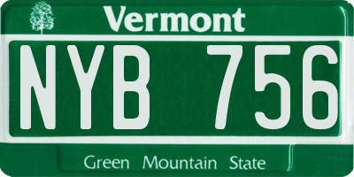 VT license plate NYB756