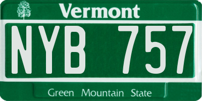 VT license plate NYB757