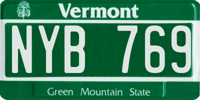 VT license plate NYB769