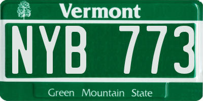 VT license plate NYB773