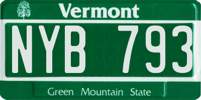 VT license plate NYB793