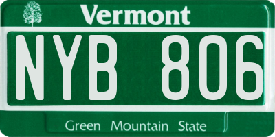 VT license plate NYB806