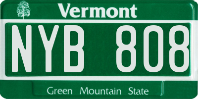 VT license plate NYB808