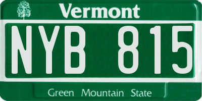 VT license plate NYB815