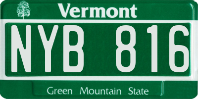 VT license plate NYB816