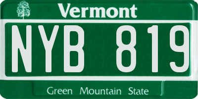 VT license plate NYB819