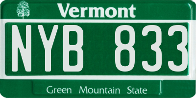 VT license plate NYB833