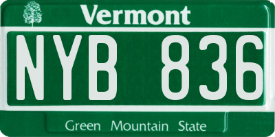VT license plate NYB836