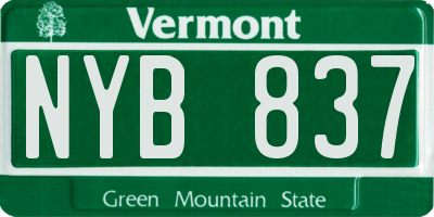 VT license plate NYB837