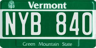 VT license plate NYB840