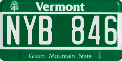 VT license plate NYB846