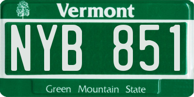 VT license plate NYB851
