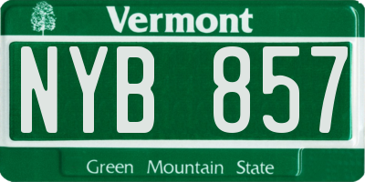 VT license plate NYB857