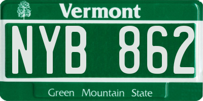 VT license plate NYB862