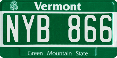 VT license plate NYB866