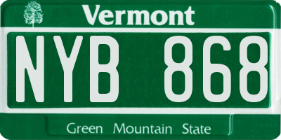 VT license plate NYB868