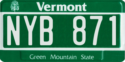 VT license plate NYB871
