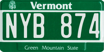 VT license plate NYB874