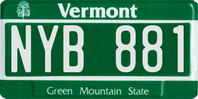 VT license plate NYB881
