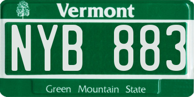 VT license plate NYB883