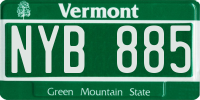 VT license plate NYB885